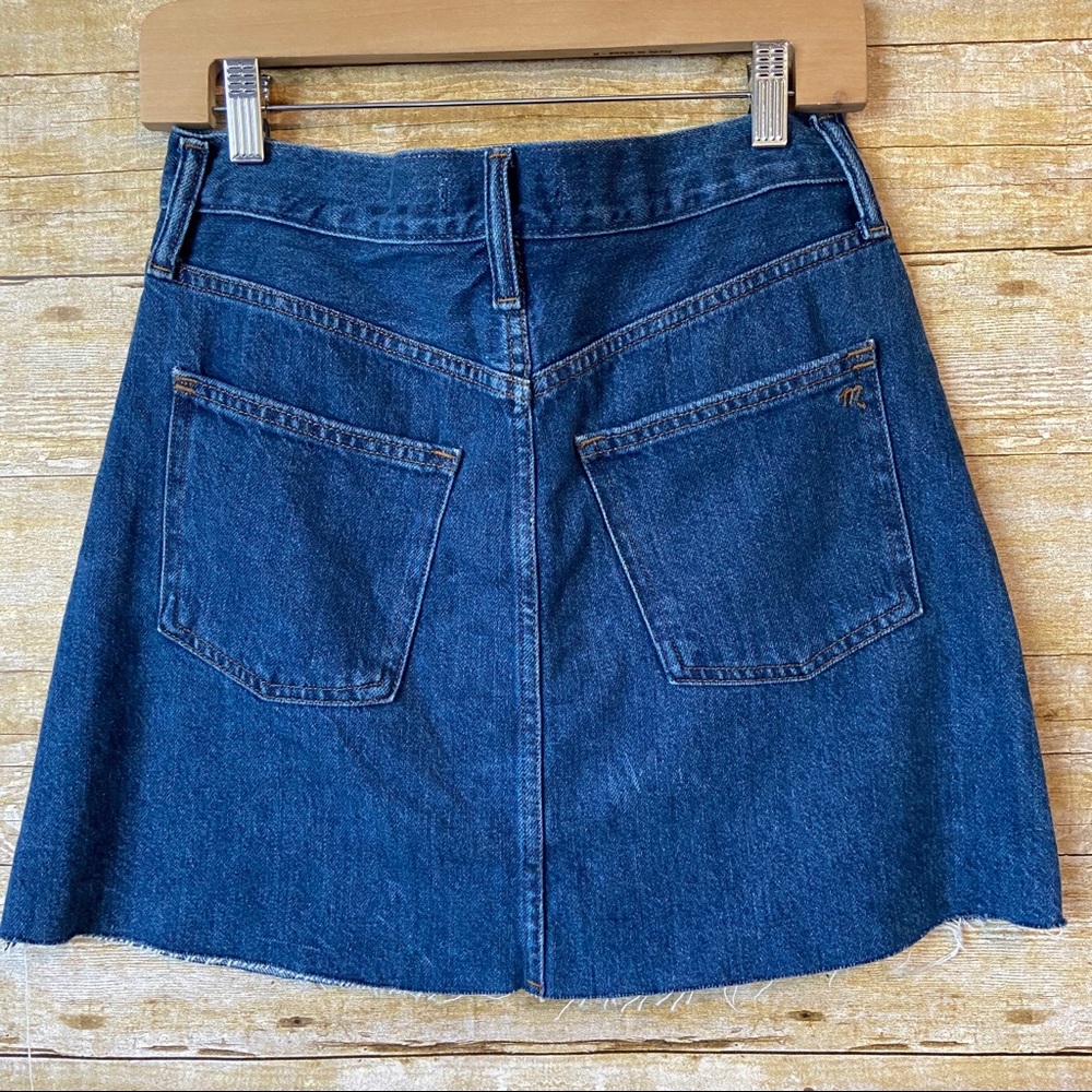 Madewell McCarren Cutout Denim Mini Skirt Raw Hem Vent Size 26 NWT - Picture 4 of 10